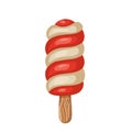 twister popsicle ice cream and vector illustration Royalty Free Stock Photo