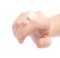 Twisting coin with the knuckles Royalty Free Stock Photo