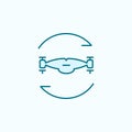 twisting drone field outline icon