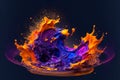 A twisting and exploding abstract paint splash, Generative AI