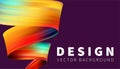 Twisting shapes, strip, ribbon, tape horizontal multicolor design for banner. Abstract background.