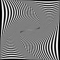 Twisting Torsion Movemen in Abstract Op Art Lines Pattern. 3D Illusion Royalty Free Stock Photo