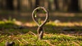 An infinity loop emerging from a forest floor covered in vibrant Royalty Free Stock Photo