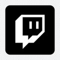 Twitch icon illustration. Twitch app logo. Social media icon