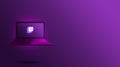 Twitch logo on laptop screen 3d rendering