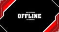 Twitch modern offline hud screen banner 16:9 for stream. Offline Modern design offline screensaver with red geometric shapes. Stre