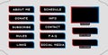 Twitch set of modern black-blue gaming panels and overlays for live streamers. Design alerts and buttons for Twitch. 16:9 and 4:3