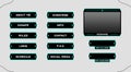 Twitch set of modern green-black gaming panels and overlays for live stream. Design alerts and buttons for Twitch. 16:9 and 4:3 sc