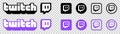 Twitch vector icon collection