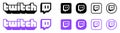 Twitch vector logo set