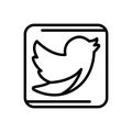 Black line icon for Twiter, chirp and internet Royalty Free Stock Photo