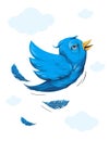 Twitter Bird Icon Illustrated Royalty Free Stock Photo