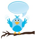 Twitter bird with speech bubble Royalty Free Stock Photo