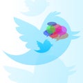 Twitter bird with speech bubble