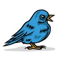 Twitter Bluebird Blue Baby Bird Cartoon Mascot Illustration Vector Drawing Art Royalty Free Stock Photo