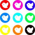 Twitter cartoon icon for web design