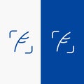 Twitter, Feather, Bird, Social Line and Glyph Solid icon Blue banner Line and Glyph Solid icon Blue banner Royalty Free Stock Photo