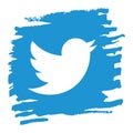 Twitter icon grunge style vector