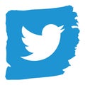 Twitter icon grunge style vector Royalty Free Stock Photo