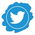 Twitter icon grunge style vector Royalty Free Stock Photo