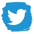 Twitter icon grunge style vector Royalty Free Stock Photo