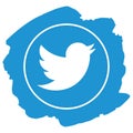 Twitter icon grunge style vector