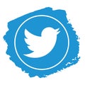 Twitter icon grunge style vector Royalty Free Stock Photo