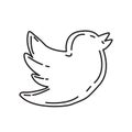 Twitter Icon vector. Doodle Hand Drawn or Black Outline Icon Style