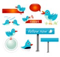 Twitter icons Royalty Free Stock Photo