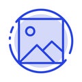 Twitter, Image, Picture Blue Dotted Line Line Icon