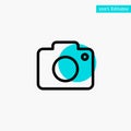 Twitter, Image, Picture, Camera turquoise highlight circle point Vector icon