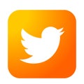 Twitter logo icon bird vector in orange gold element on white background Royalty Free Stock Photo