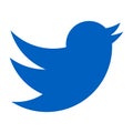 Twitter logo. Blue bird on a white background. icon vector Royalty Free Stock Photo