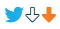 Twitter logo with downvote buttons. Twitter got a downvote button