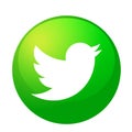 Twitter logo icon bird vector in green element on white background Royalty Free Stock Photo