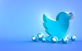 Twitter sign abstract glass bubble iconic background