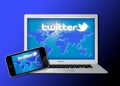 Twitter social network on mobile equipment