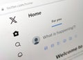 Twitter website UI is updated with new X logo after Elon Musk\'s rebranding in 2023