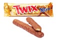 Twix Xtra chocolate bars isolated on white