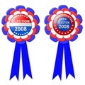 Two 2008 election ribbons Royalty Free Stock Photo
