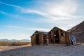 Two abandoned sheds in the ghost town Rhyolite in Death Valley Royalty Free Stock Photo