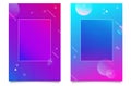 Two abstract backgrounds with modern gradients and geometric elements Royalty Free Stock Photo