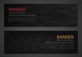 Two abstract black banners. Business design template. Website template. Horizontal banners set. Vector Royalty Free Stock Photo