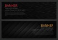 Two abstract black banners. Business design template. Website template. Horizontal banners set. Vector Royalty Free Stock Photo