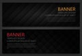 Two abstract black banners. Business design template. Website template. Horizontal banners set. Vector Royalty Free Stock Photo