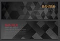 Two abstract black banners. Business design template. Website template. Horizontal banners set. Vector Royalty Free Stock Photo