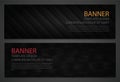 Two abstract black banners. Business design template. Website template. Horizontal banners set. Vector Royalty Free Stock Photo