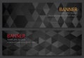 Two abstract black banners. Business design template. Website template. Horizontal banners set. Vector Royalty Free Stock Photo