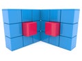 Two abstract cube walls