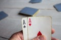 A two aces winning combination Royalty Free Stock Photo